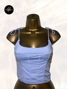 Gilly Hicks Sky Blue Tie-Strap Corset Top